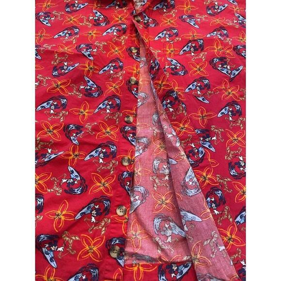 Disney Store Mickey Mouse Surfing Short Sleeve Button Up Shirt Mens L - Picture 3 of 8